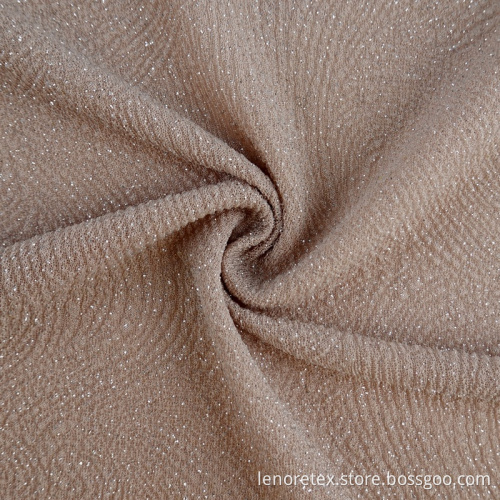 Polyester Spandex Jacquard Knitted Crepe Glitter Fabric